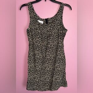 Black and White Sleeveless Fitted Tank Dress